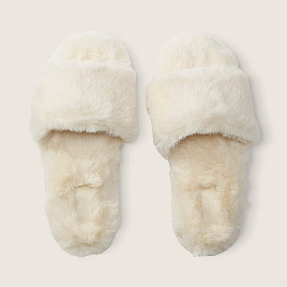 PINK VS Faux Fur Slipper size Large NIP